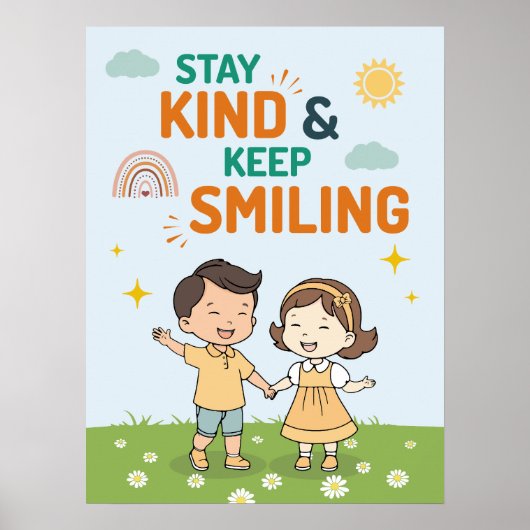 Tekenfilm Vriendelijkheid Glimlach Inspirerende Sp Poster (Voorkant)