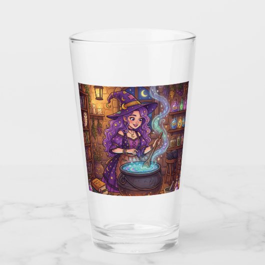 Tekenfilmheks maakt liefdesdrank glas (Voorkant)