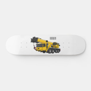 Tekenfilmillustratie kraanwagen persoonlijk skateboard