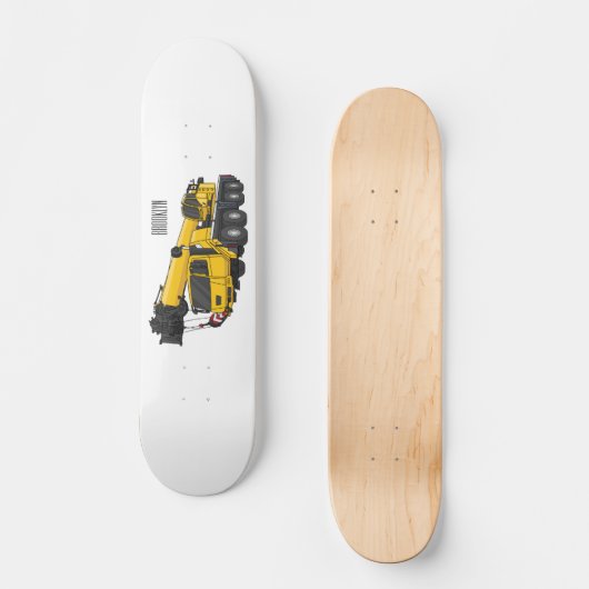 Tekenfilmillustratie kraanwagen persoonlijk skateboard (Voorkant)
