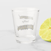 Tekenfilmillustratie van monarchrups shot glas (Achterkant)