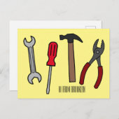 Tekengereedschappen voor cartoon briefkaart (Voorkant / Achterkant)