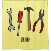 Tekengereedschappen voor cartoon douchegordijn (Voorkant)