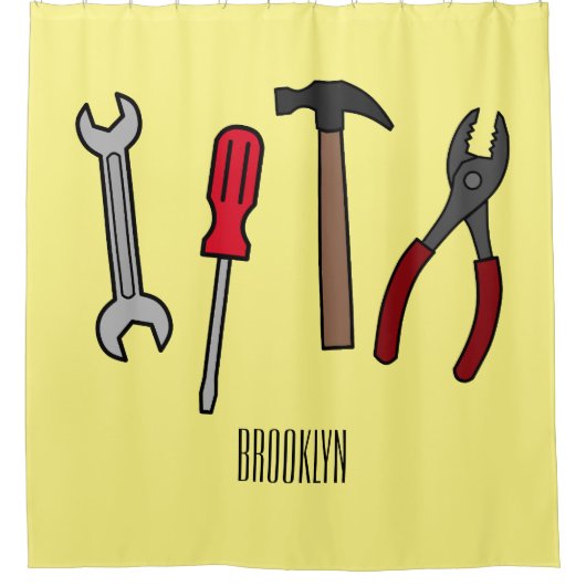 Tekengereedschappen voor cartoon douchegordijn (Voorkant)