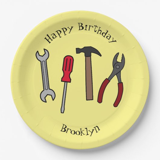 Tekengereedschappen voor cartoon papieren bordje (Voorkant)