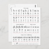 Tekengrafiek van het Initiaal-onderwijsalfabet Briefkaart (Voorkant / Achterkant)