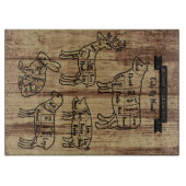 Tekenhandleiding: vleeskuikens van meer konijnenvl snijplank (Voorkant)