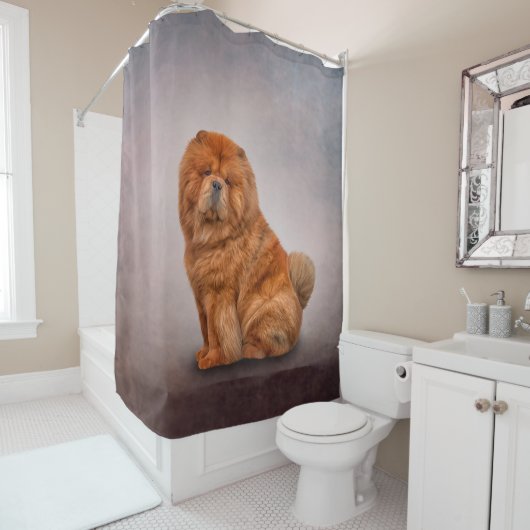 Tekenhondchow Douchegordijn (In situ)