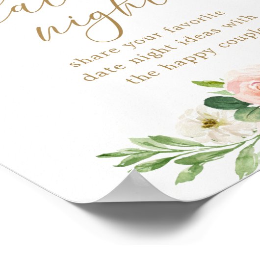 Tekenideeën voor bloemendatebruiloftfeest poster (Hoek)