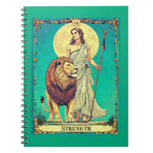Tekenillustratie Tarotkaart, Kracht Notitieboek