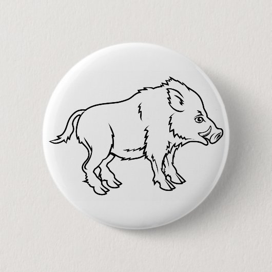 Tekenillustratie van de gestyleerde beer ronde button 5,7 cm (Voorkant)
