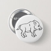 Tekenillustratie van de gestyleerde beer ronde button 5,7 cm (Voorkant /achterkant)