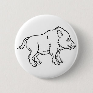 Tekenillustratie van de gestyleerde beer ronde button 5,7 cm