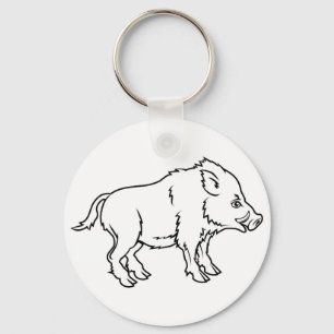 Tekenillustratie van de gestyleerde beer sleutelhanger