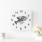  tekening #1 vierkante klok (Huis)