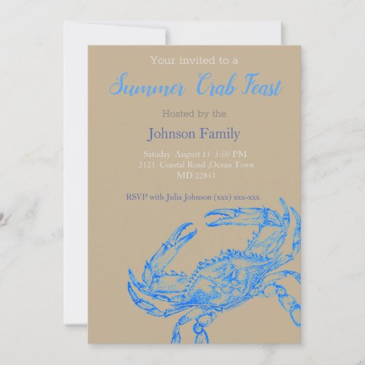  tekening - Aankondiging blauwe krab (Voorkant)