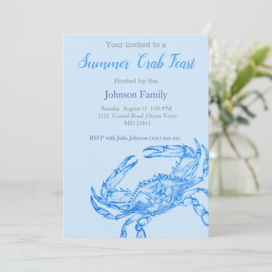 tekening - Aankondiging blauwe krab (Staand voorkant)