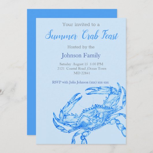 tekening - Aankondiging blauwe krab (Voorkant / Achterkant)