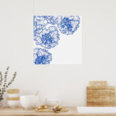  tekening anjer rand poster (Keuken)