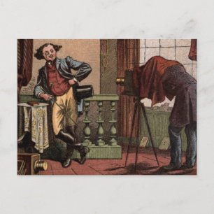 tekening: Antiek fotograaf Briefkaart