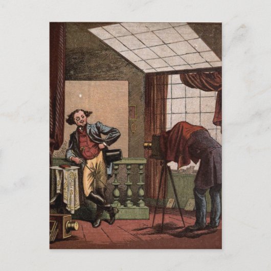 tekening: Antiek fotograaf Briefkaart (Voorkant)