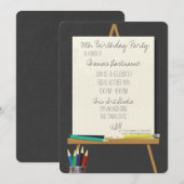 Tekening Art Easel verjaardagsfeestje Kaart (Voorkant / Achterkant)