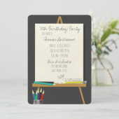 Tekening Art Easel verjaardagsfeestje Kaart (Staand voorkant)