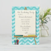 Tekening Art Easel verjaardagsfeestje Kaart (Staand voorkant)