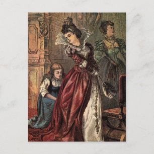  tekening: Assepoester en boze zussen Briefkaart