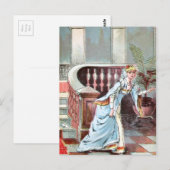  tekening: Assepoester en glazen diasper Briefkaart (Voorkant / Achterkant)