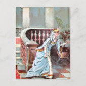  tekening: Assepoester en glazen diasper Briefkaart (Voorkant)