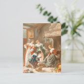  tekening: Assepoester en glazen diasper Briefkaart (Staand voorkant)