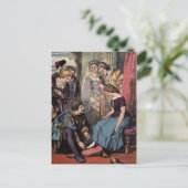  tekening: Assepoester en Prins Briefkaart (Staand voorkant)