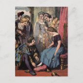 tekening: Assepoester en Prins Briefkaart (Voorkant)