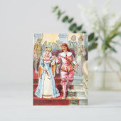  tekening: Assepoester en Prins Briefkaart (Staand voorkant)