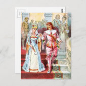  tekening: Assepoester en Prins Briefkaart (Voorkant / Achterkant)