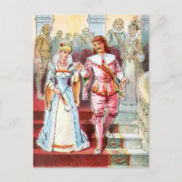 tekening: Assepoester en Prins Briefkaart