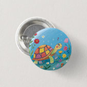 Tekening Baby Schildpad Ronde Button 3,2 Cm (Voorkant /achterkant)