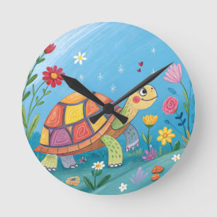 Tekening Baby Schildpad Ronde Klok