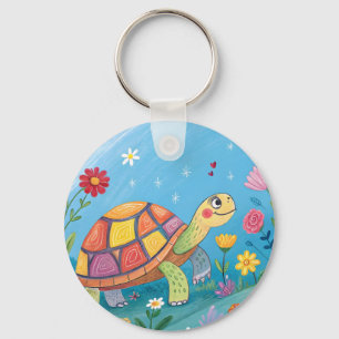 Tekening Baby Schildpad Sleutelhanger