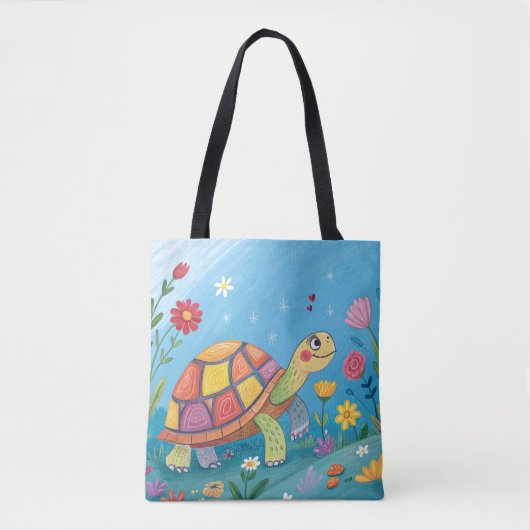 Tekening Baby Schildpad Tote Bag (Voorkant)