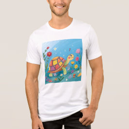 Tekening Baby Schildpad Tri-Blend Shirt