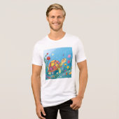Tekening Baby Schildpad Tri-Blend Shirt (Voorkant volledig)