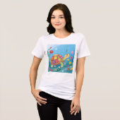 Tekening Baby Schildpad Tri-Blend Shirt (Voorkant volledig)