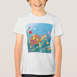 Tekening Baby Schildpad Tri-Blend Shirt