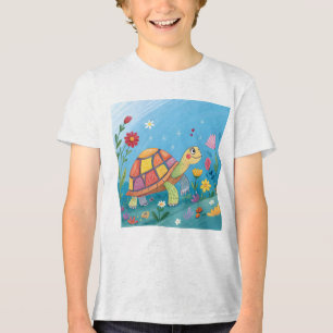 Tekening Baby Schildpad Tri-Blend Shirt