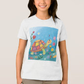 Tekening Baby Schildpad Tri-Blend Shirt (Voorkant)
