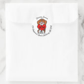 Tekening Beagle Moeder Gepersonaliseerd Adres Ronde Sticker (Tas)