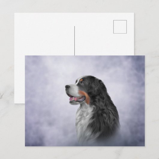 Tekening Bernese Mountain Dog Briefkaart (Voorkant / Achterkant)