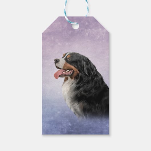 Tekening Bernese Mountain Dog Cadeaulabel (Voorkant)